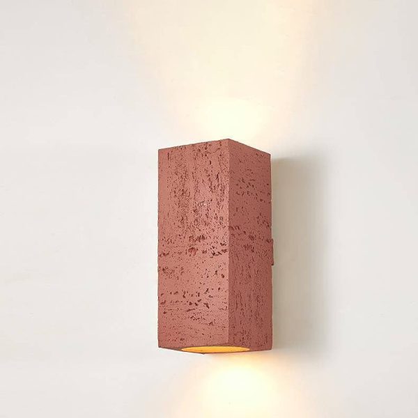Retro Wabi-sabi Square Column Hand Sculpted LED Wall Sconce Lamp - Image 10