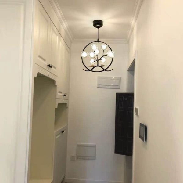 Nordic Metal Circular Bird Branch 9-Light Chandelier - Image 6
