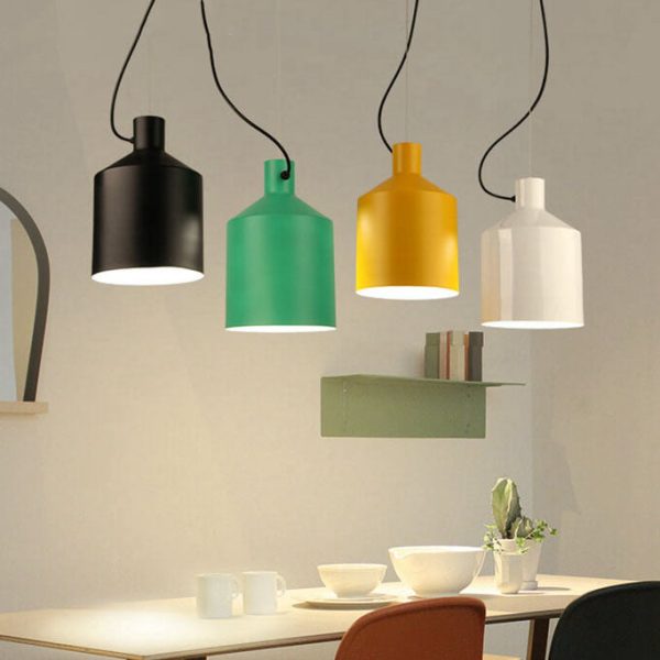 Nordic Macaron Bottle Shaped 1-Light Aluminum Pendant Light - Image 7