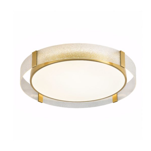 Round Copper Water Ripple Glass Flush Mount Drum Ceiling Light - Image 7