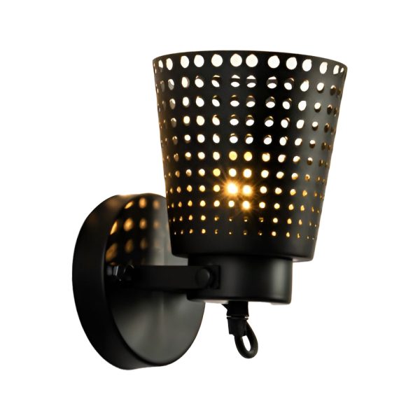 Retro Iron Hollow Adjustable Black Industrial Style Plug in Wall Sconce Lighting - Image 8