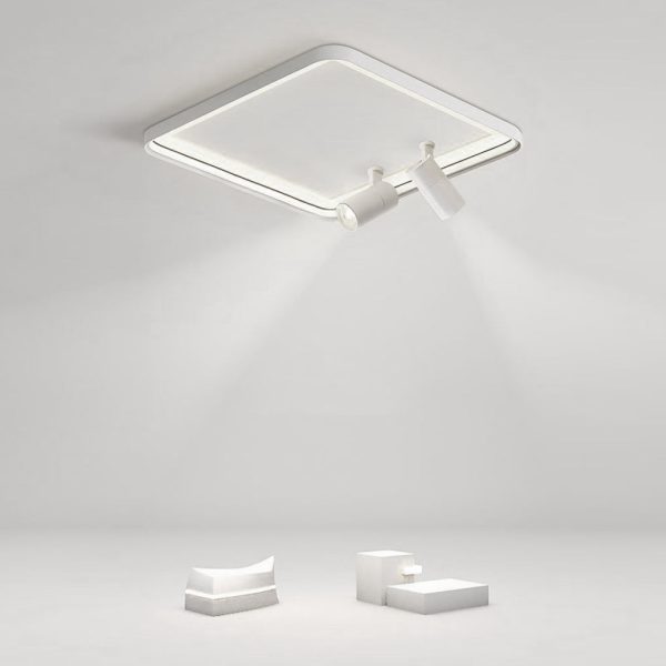 16'' Square Dimmable Flush Mount LED Lights with 2 Adjustable Spotlights Track Lights - Image 4