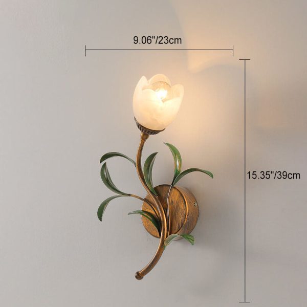 Modern Minimalist Art Glass Flower 1/2-Light Wall Sconce Lamp - Image 5