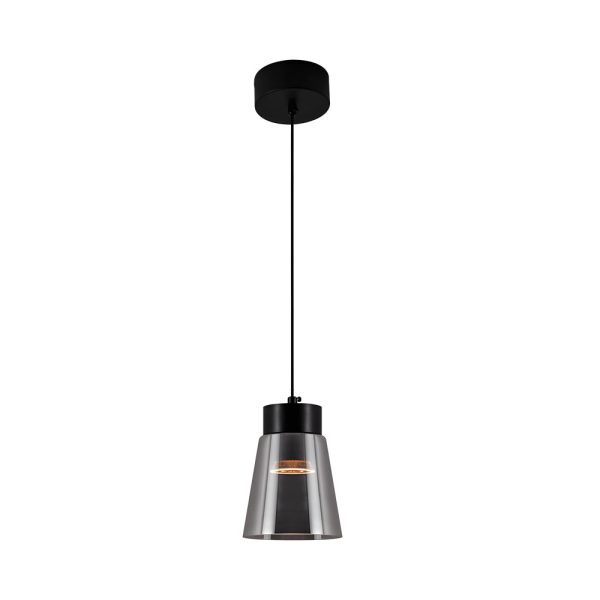 Minimalist Smoke Gray Glass Shade Cob Modern Pendant Lights Chandelier - Image 8
