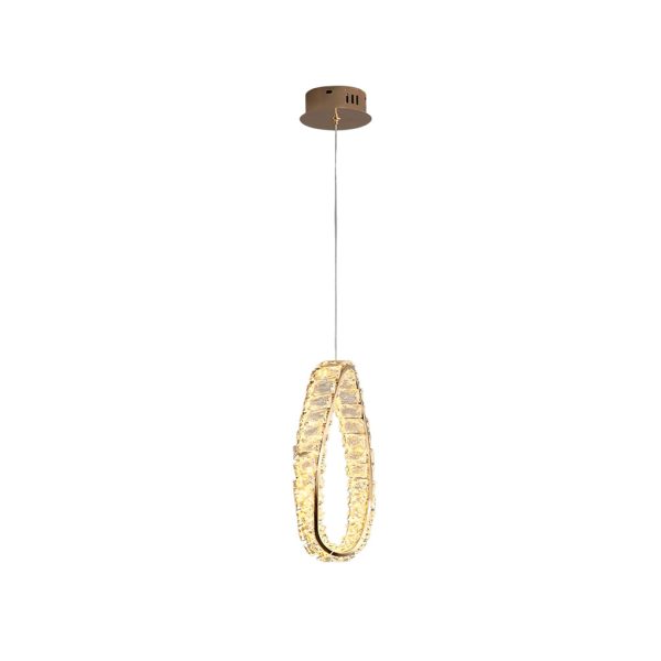Creative Ring Crystal Circle Luxury LED 3 Step Dimming Modern Chandelier - Image 7