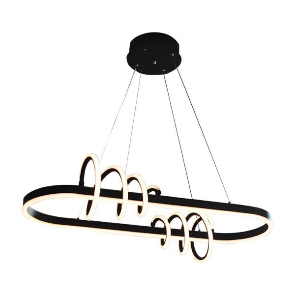 LED Dimmable Spiral Lines Dining Room Chandelier Hanging Lighting - Image 7