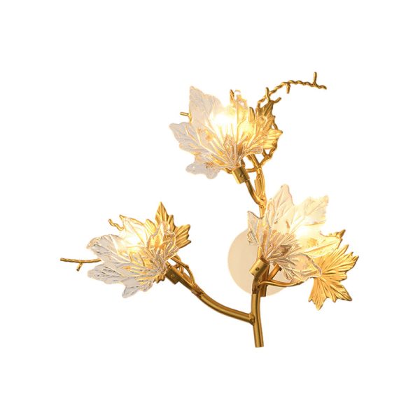 Maple Leaves Glass Three Step Dimming Artistic Luxury Postmodern Wall Lamp - Image 7