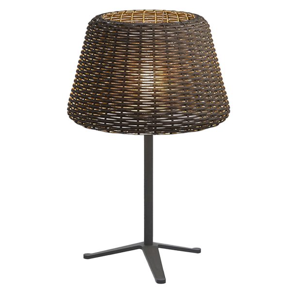 Outdoor 13.77 inch Wicker Shade Rustic Iron Table Lamp - Image 7