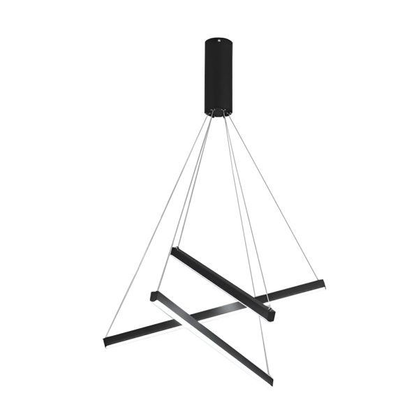 Minimalist Strip Stepless Dimming LED Black Modern Chandelier with Remote - Image 10
