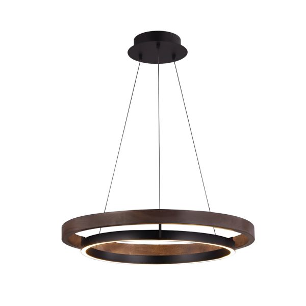 Round Minimalist Three Step Dimming LED Black Modern Chandelier Lights - Image 5