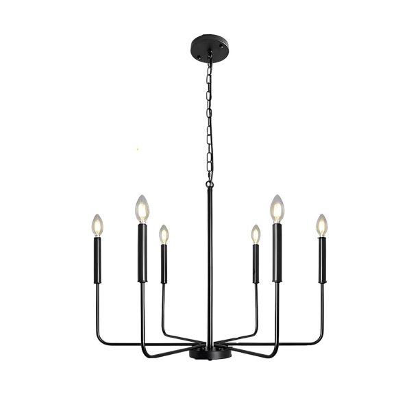 6 Lights Iron Candlestick Creative American Style Rustic Chandelier - Image 6