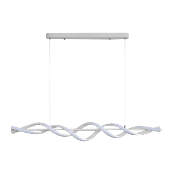 Long Strip Waves Spiral Dimmable LED White Modern Dining Room Chandeliers - Image 7