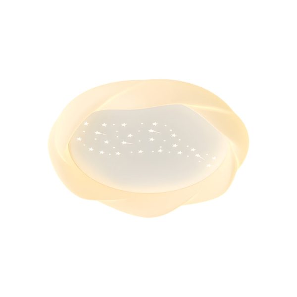 Round PE Shade Iron Three Step Dimming Milky White Modern Ceiling Lights - Image 5