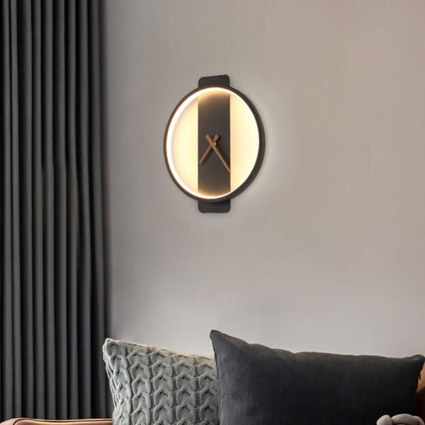 Modern Minimalist Clock Shaped 1-Light LED Wall Sconce Lamp - Image 15