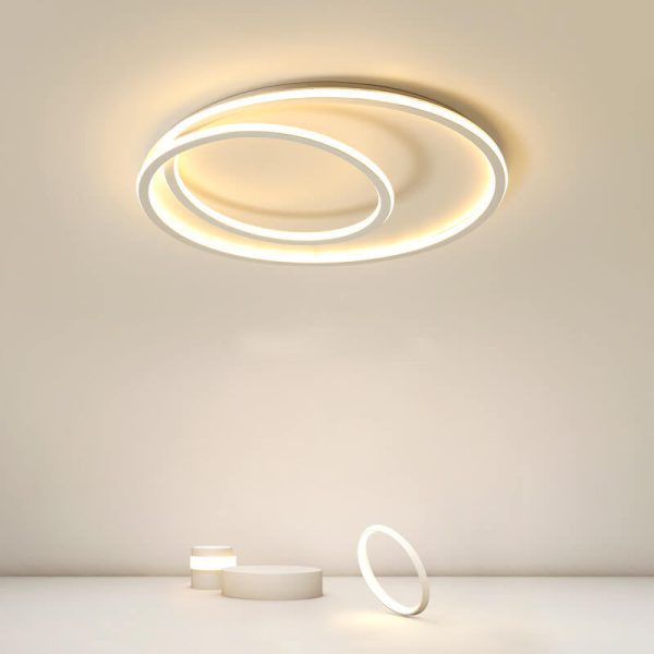 Nordic Minimalist Double Circle LED Flush Mount Ceiling Light - Image 9