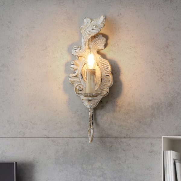 Vintage Resin Candelabra 1-Light Wall Sconce Lamp - Image 4