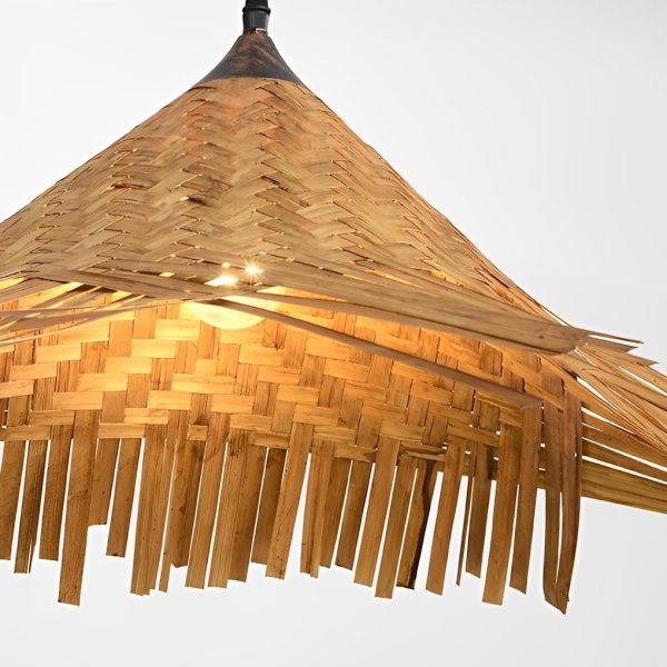 Caribbean Infused Bamboo Woven Pendant Light Burlywood Kitchen Lighting - Image 10