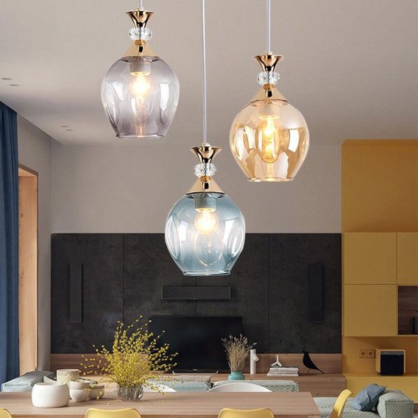 Nordic Gradient Glass Orb 1/3 Light Island Light Chandelier - Image 2