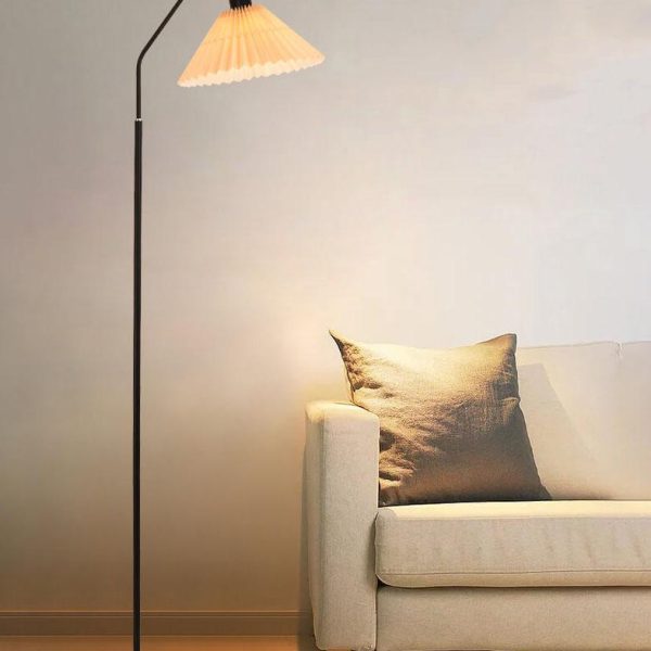 Minimalist Fabric Pleated Shade 1-Light Standing Floor Lamp - Image 5