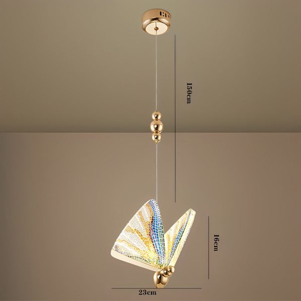 Butterfly Shape Multi-Color Metal Acrylic Design Pendant Lighting LED Ceiling Light - Image 5