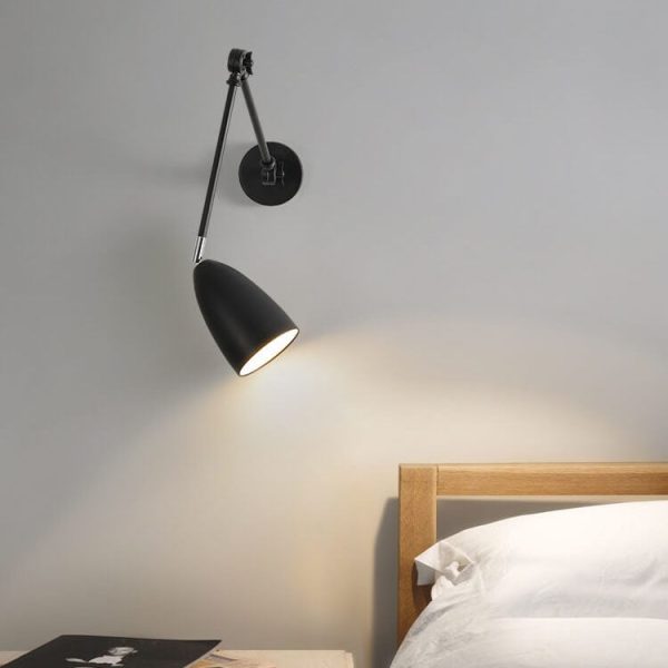 Retro Industrial Swing Arm Rotating Retractable Iron 1-Light Wall Sconce Lamp - Image 3
