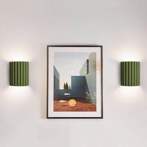 Macaron Resin Striped Half Cylinder 1-Light Wall Sconce Lamp - Image 4