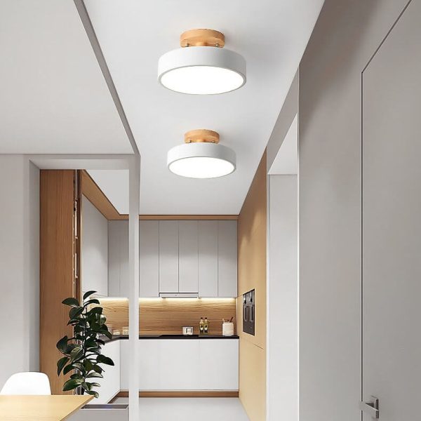 Nordic Log Round LED Semi-Flush Mount Ceiling Light - Image 19