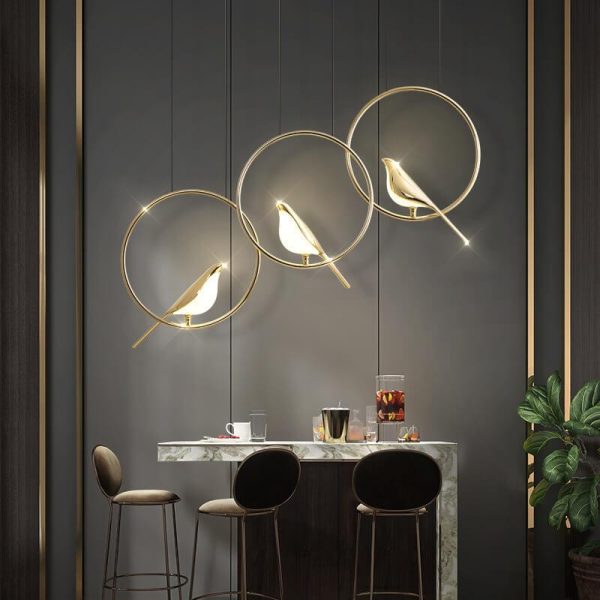 Nordic Creative Bird Shaped Acrylic LED 1/3/6 Light Chandelier - Image 2