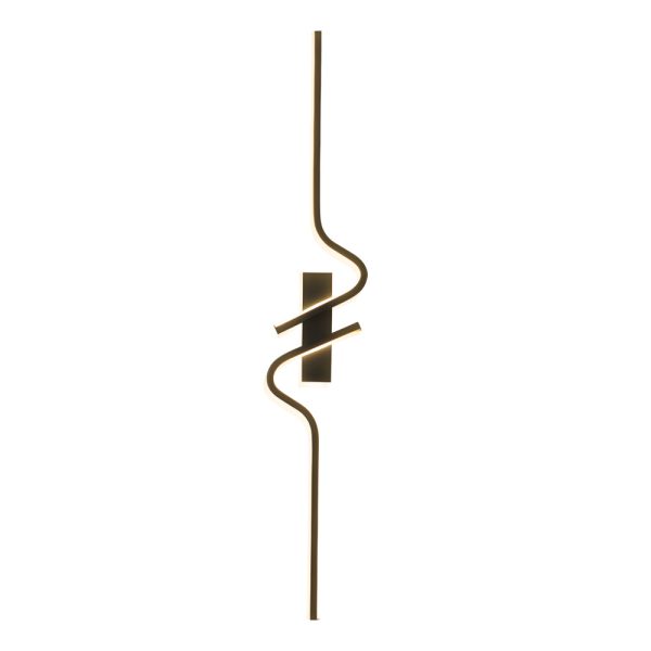 Minimalist Long Wave Aluminum Black Decorative LED Wall Lamp - Image 6