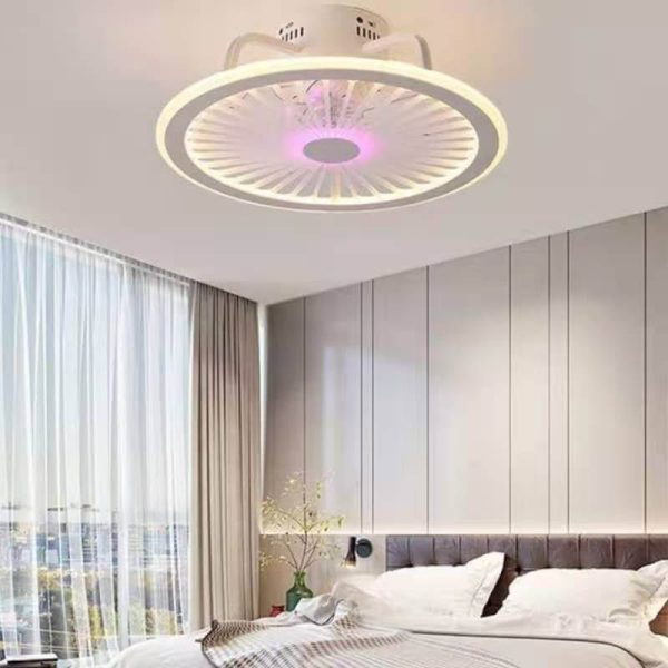 Modern Clear Acrylic LED Flush Mount Ceiling Fan Light - Image 2