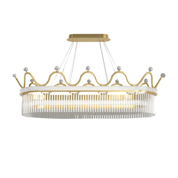 1/2 Layers Long Oval Crystal Crowns Three Step Dimming Modern Chandelier - Image 6