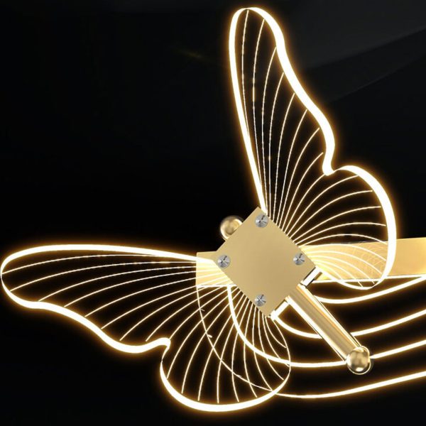 Nordic Light Luxury Butterfly Round Linear Island Light LED Chandelier - Image 12
