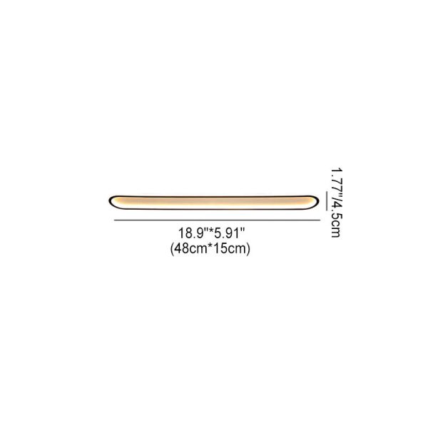 Modern Minimalist Long Iron Silicone LED Flush Mount Ceiling Light For Bedroom - Image 4