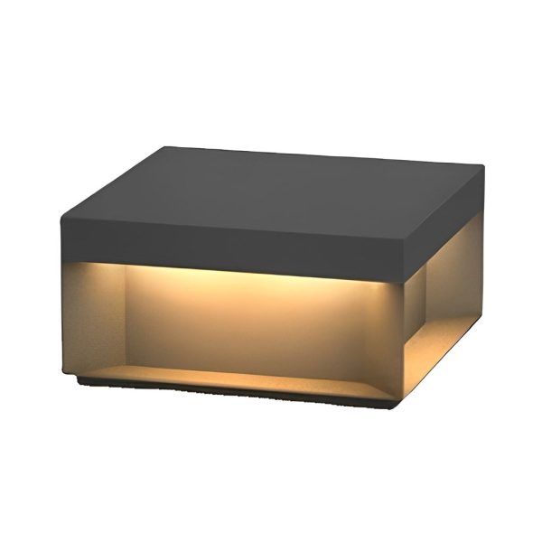 Square LED Hardwired/Solar Outdoor Pier Mount Lantern Post Light Black - Image 11