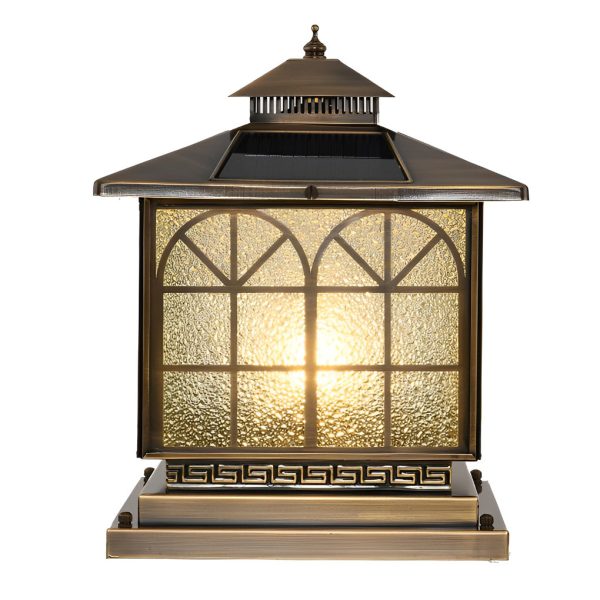 Classical Waterproof LED 3 Step Dimming Bronze Solar Post Caps Lights - Image 8