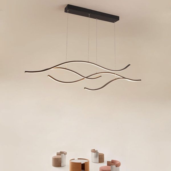Nordic Creative Long Line Island Light LED Art Chandelier - Image 14
