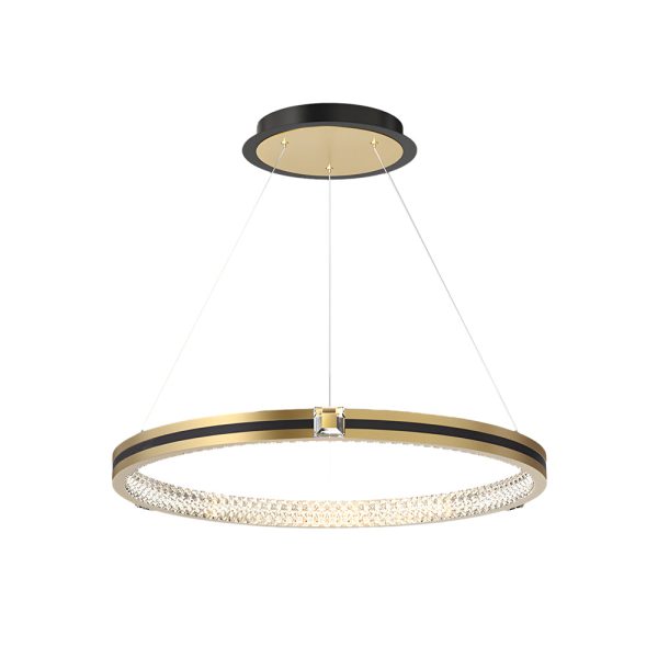 Simple Circles Rings Three Step Dimming Brushed Gold Modern Chandelier - Image 12