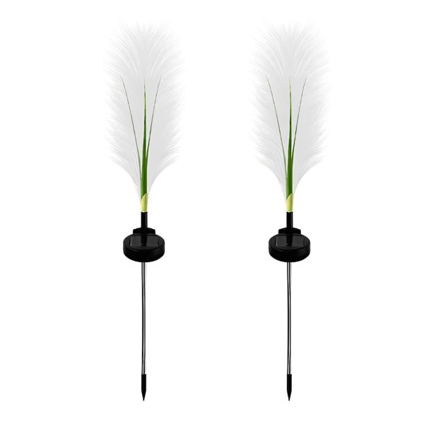 2PCS Creative Hairy Reed Decor LED Intelligent Modern Solar Lawn Lamp - Image 7