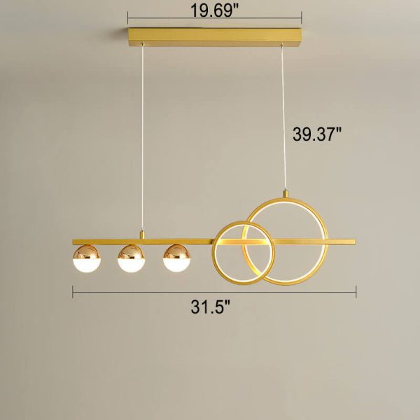 Modern Luxury Long Strip Round Globe Design LED Island Light Chandelier - Image 9