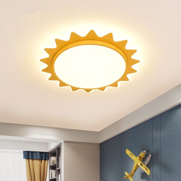 Creative Cartoon Sun Shaped LED Flush Mount Ceiling Light - Image 5