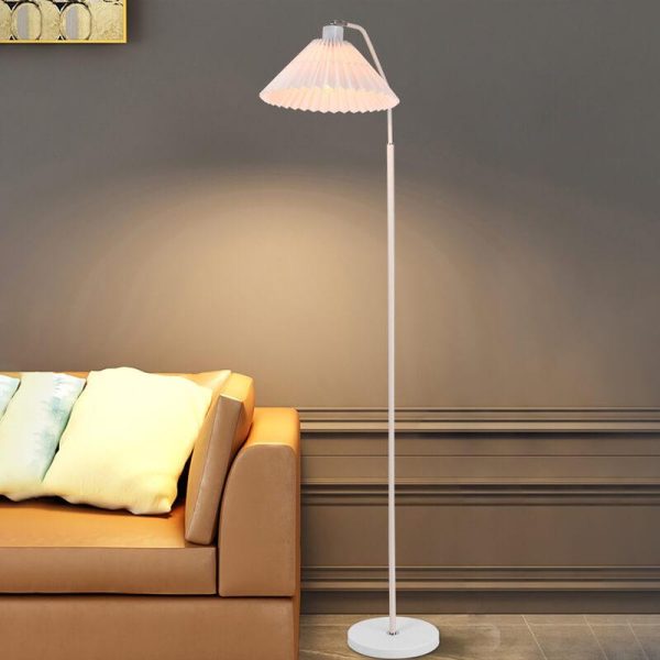 Minimalist Fabric Pleated Shade 1-Light Standing Floor Lamp - Image 4