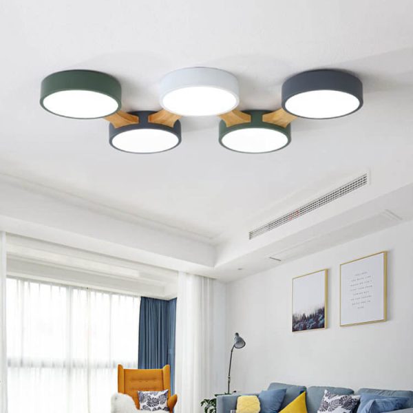 Modern Macaron Circle 3/4/5/8 Light LED Flush Mount Ceiling Light - Image 21