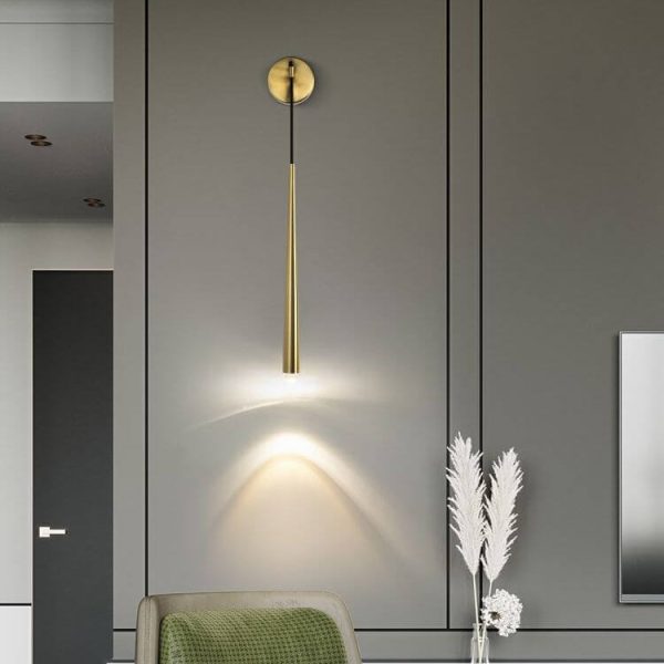 Minimalist Luxury Long Strip Gold 1-Light Wall Sconce Lamp