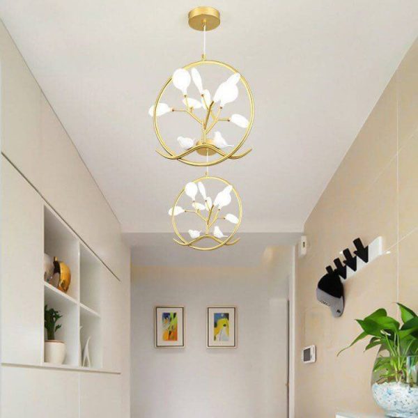 Nordic Metal Circular Bird Branch 9-Light Chandelier - Image 5