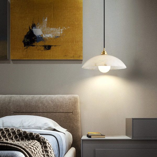 Nordic Spanish Marble Dome 1-Light Pendant Light - Image 2