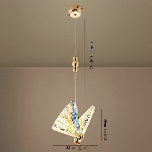 Butterfly Shape Multi-Color Metal Acrylic Design Pendant Lighting LED Ceiling Light - Image 6