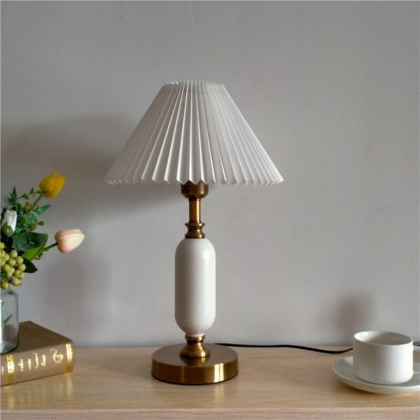 Retro Pleated Shade Column Base 1-Light Table Lamp - Image 10