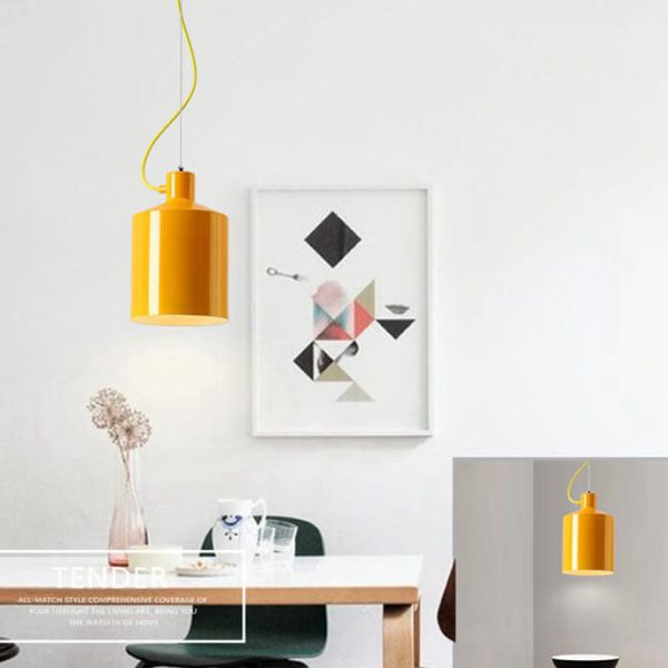 Nordic Macaron Bottle Shaped 1-Light Aluminum Pendant Light - Image 18