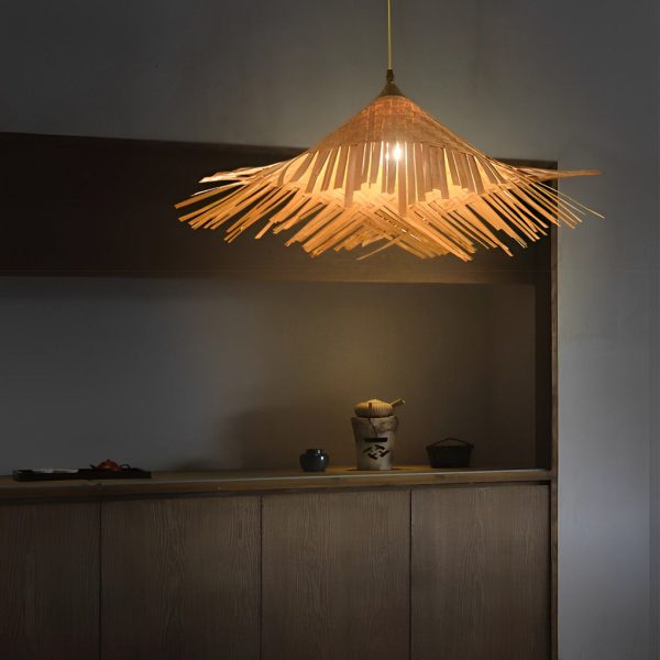 Caribbean Infused Bamboo Woven Pendant Light Burlywood Kitchen Lighting - Image 5