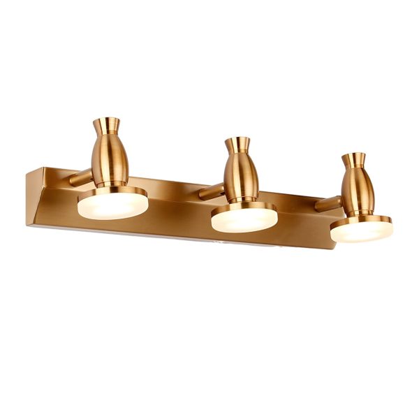 Adjustable Gold Bathroom Vanity Light with 180?? Rotatable Heads - 3/4 Light LED Fixture - Image 6